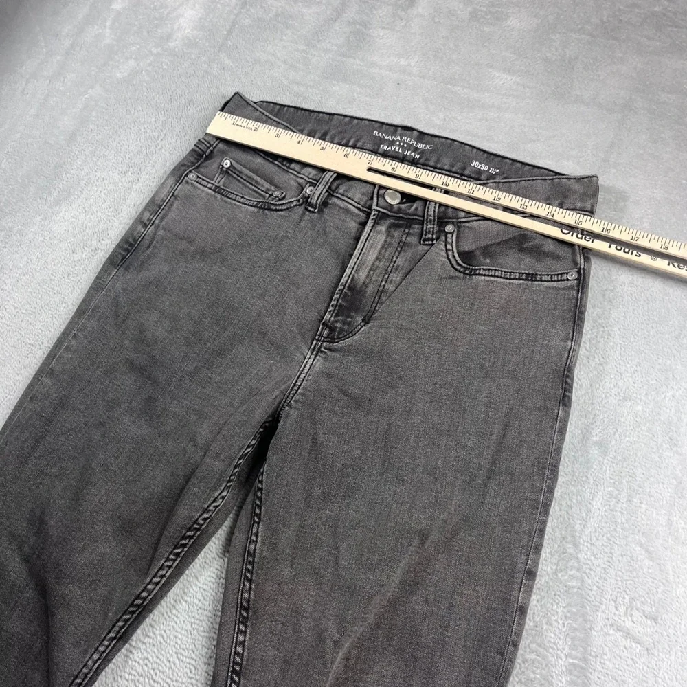 Banana Republic Travel Jean Mens 30x30 Slim Fit Gray Charcoal Denim Pants